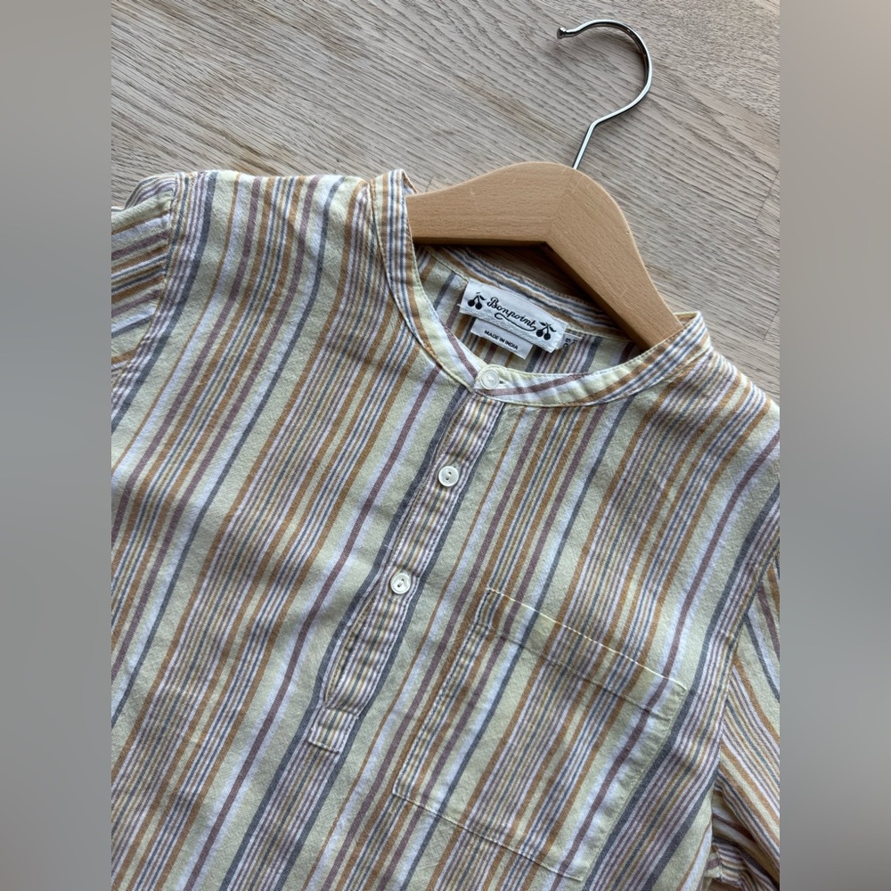 Bonpoint Striped Shirt Neutral Size 10A